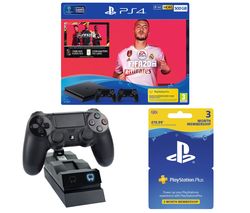 SONY Playstation 4 with FIFA 20, Two Wireless Controllers, Docking Station & Playstation Plus Bundle - 500 GB