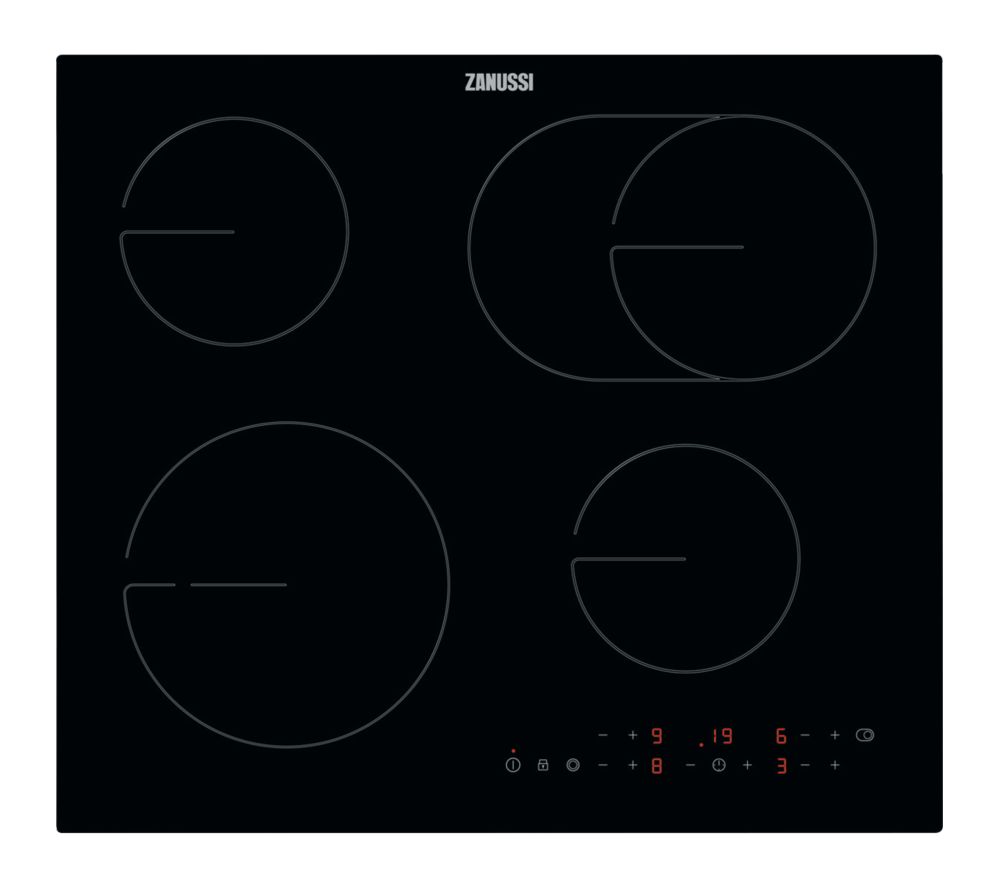 ZANUSSI OvalZone ZHRN673K Electric Ceramic Hob - Black Glass, Black