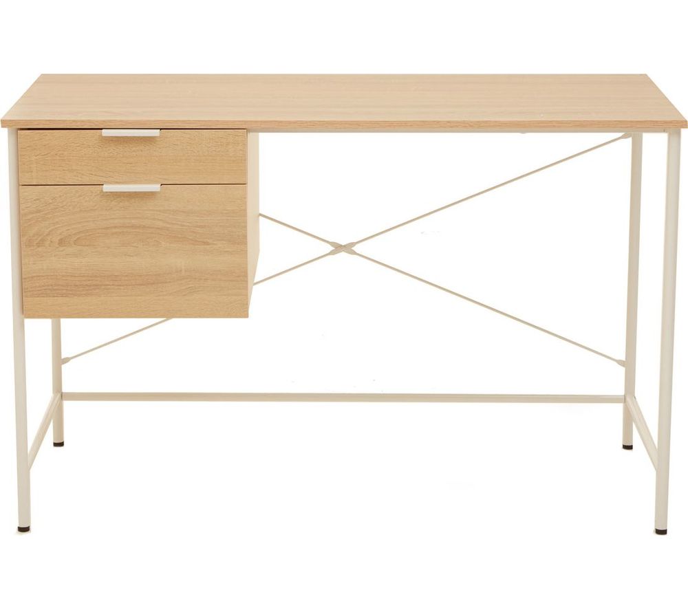 by Premier Bradbury Veneer Desk with 2 Drawers - Natural Oak