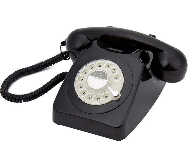 Gpo 746 Rotary Corded Phone Black