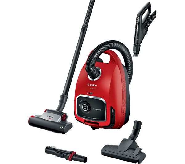 Image of BOSCH Series 6 ProAnimal BGL6PETGB Cylinder Bagged Vacuum Cleaner - Red