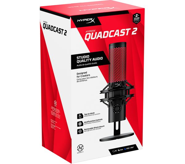 HYPERX QuadCast 2 USB Microphone - Black - 872V1AA - Currys Business