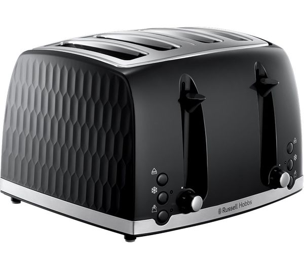 Russell Hobbs Honeycomb 4 Slice Toaster Black