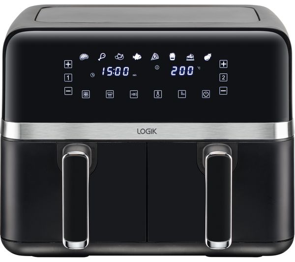 Logik L80afb24 Dual Air Fryer Black Silver