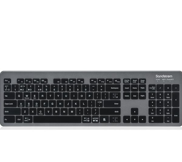 Sandstrom Sdualkb25 Ultra Slim Wireless Keyboard Black Grey