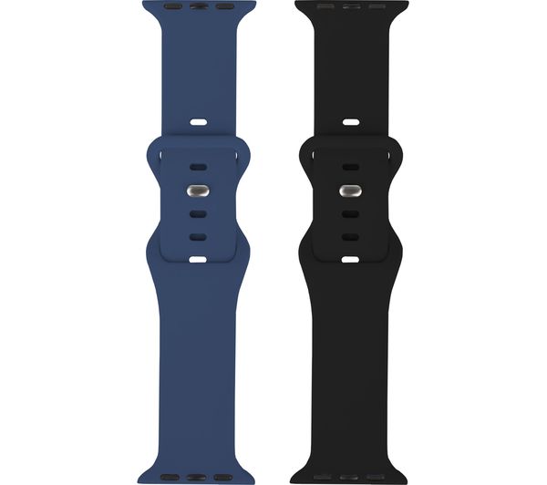 SANDSTROM Apple Watch 38-42 mm (Series 10/11) Silicone Strap - Set of 2, Navy & Black