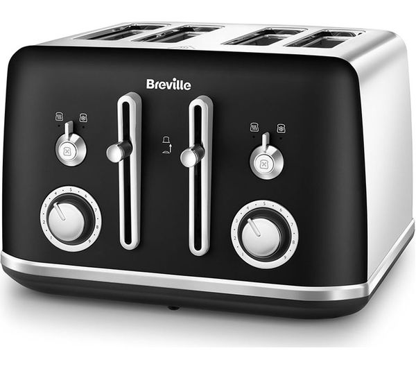 Breville Mostra Vtr047 4 Slice Toaster Black Chrome