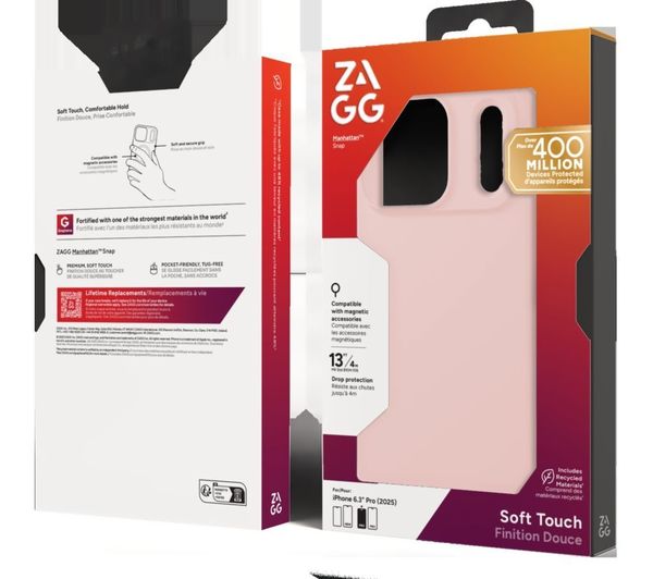 ZAGG Manhattan Snap iPhone 17 Pro Case - Pink Blush