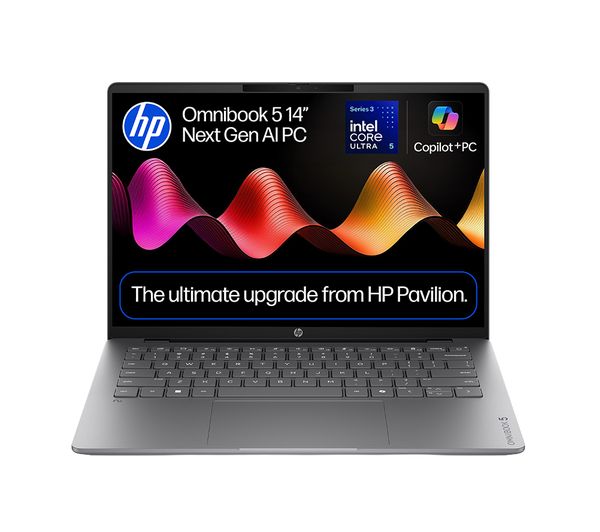 An image of HP OmniBook 5 NGAI 14" Laptop - Intel® Core™ Ultra 5, 512 GB SSD, Silver