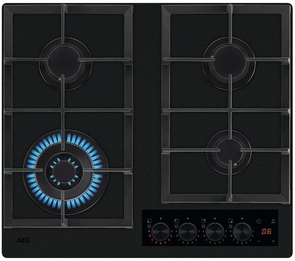 An image of AEG HKB64341NL 60 cm Gas Hob - Matt Black
