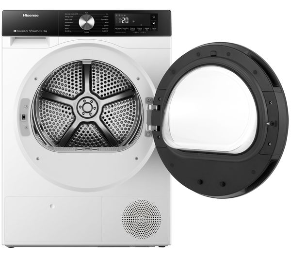An image of HISENSE 3S Series DH3S902BWCC WiFi-enabled 9 kg Heat Pump Tumble Dryer - White