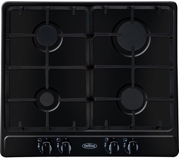 BELLING GHU60GC Gas Hob - Black, Black