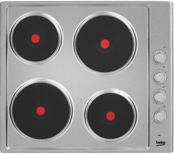 BEKO HIZE64101X Electric Solid Plate Hob - Stainless Steel, Stainless Steel