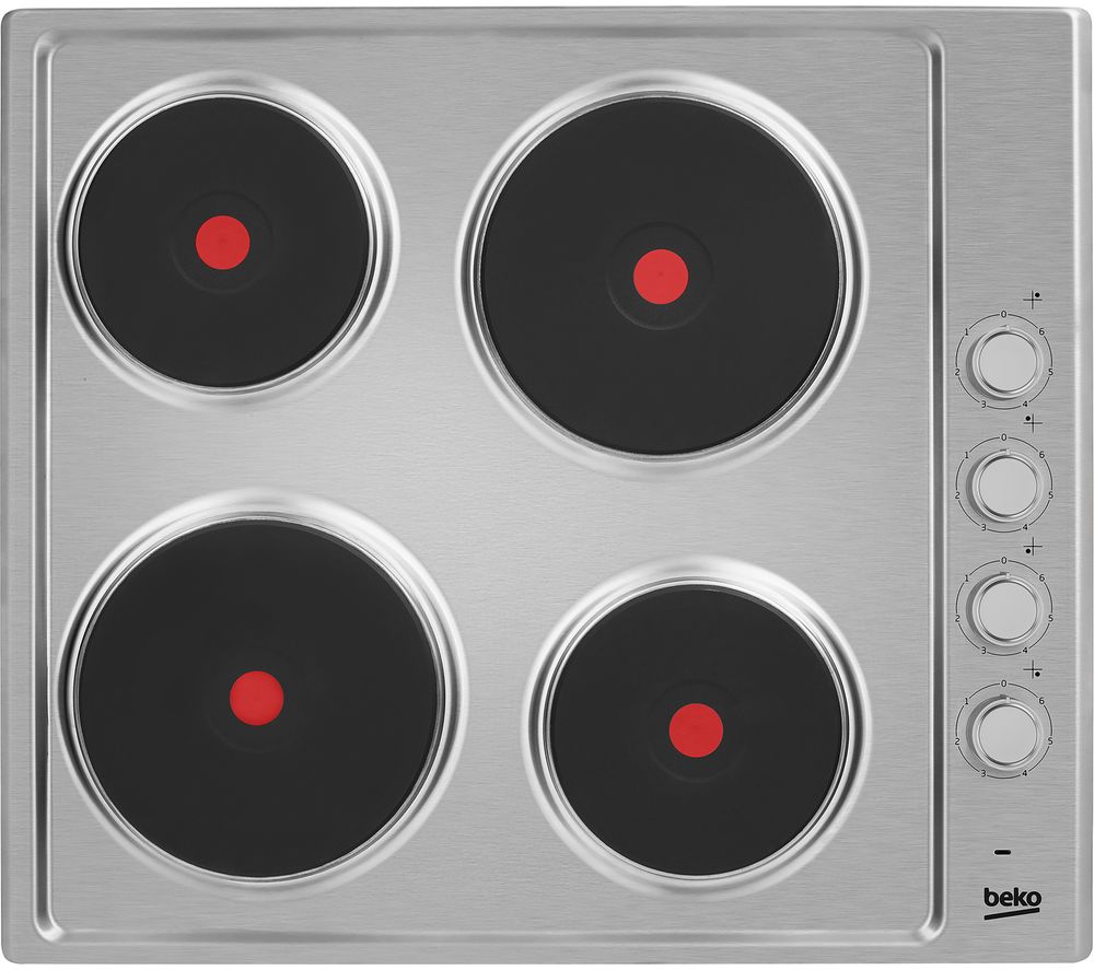 BEKO HIZE64101X Electric Solid Plate Hob – Stainless Steel, Stainless Steel