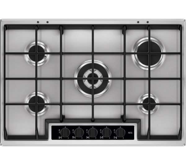 AEG HG75SY5451 Gas Hob - Stainless Steel, Stainless Steel