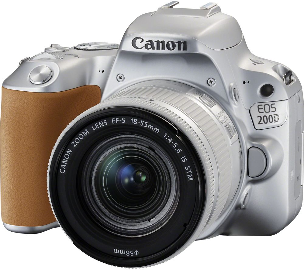 CANON EOS 200D DSLR Camera with EF-S 18-55 mm f/4-5.6 DC Lens – Silver, Silver