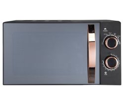 RUSSELL HOBBS RHM1727RG Compact Solo Microwave - Black & Rose Gold