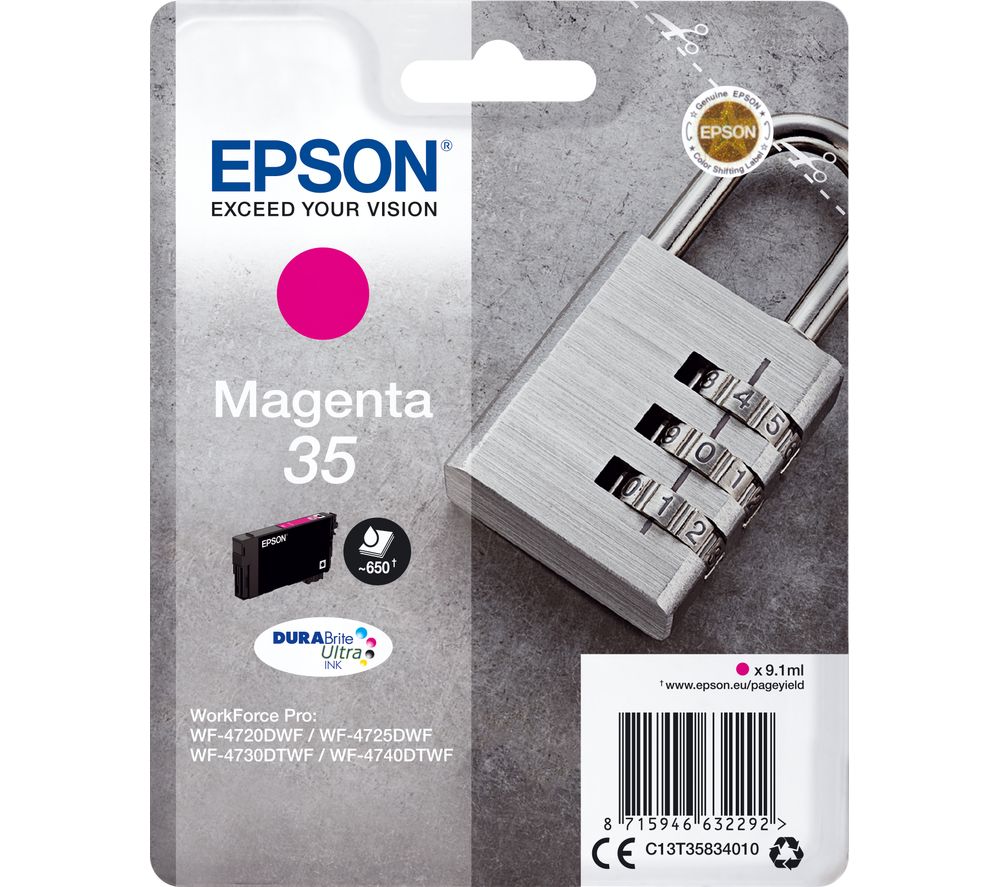 EPSON 35 Padlock Magenta Ink Cartridge, Magenta