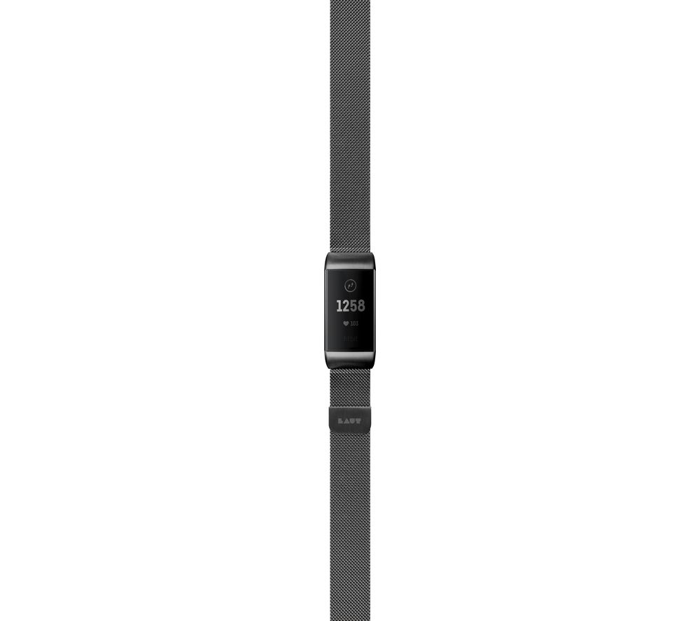 LAUT Fitbit Charge 3 Steel Loop Strap - Black, Small