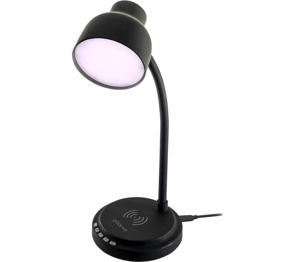 Astra LED Desk Lamp with Wireless Charging Pad & Bluetooth Speaker - Black