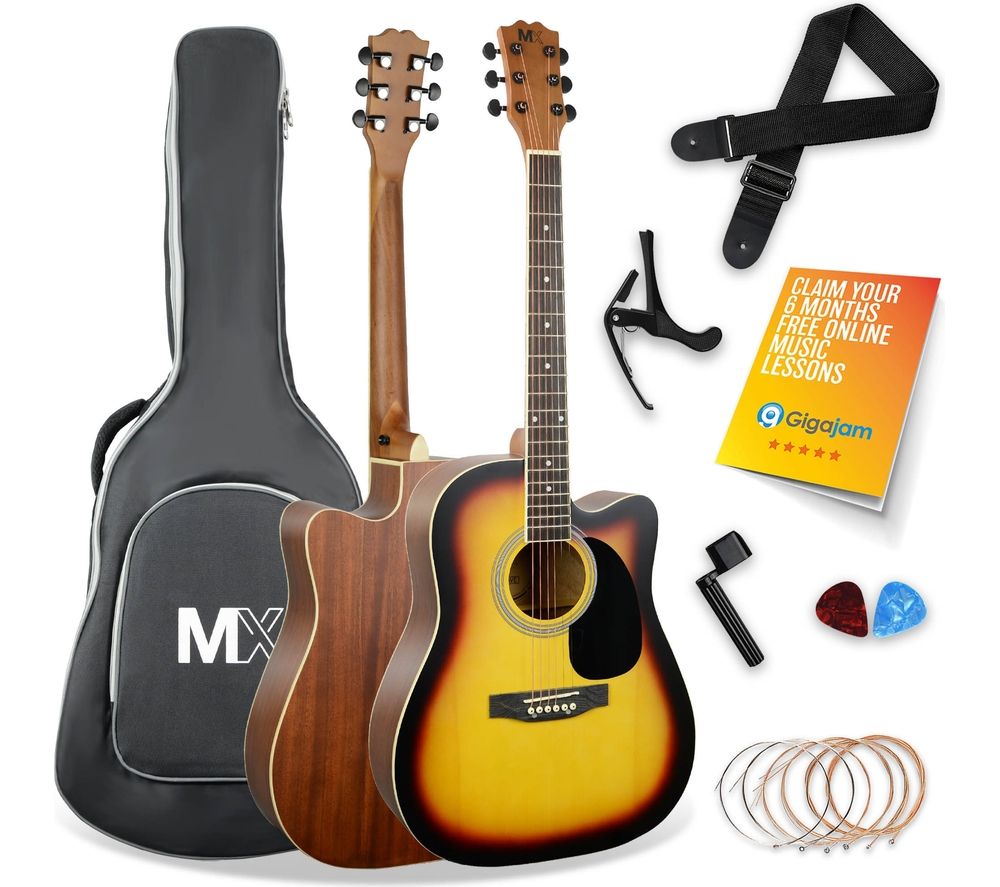 MX Cutaway Premium Acoustic Guitar Bundle - Sunburst