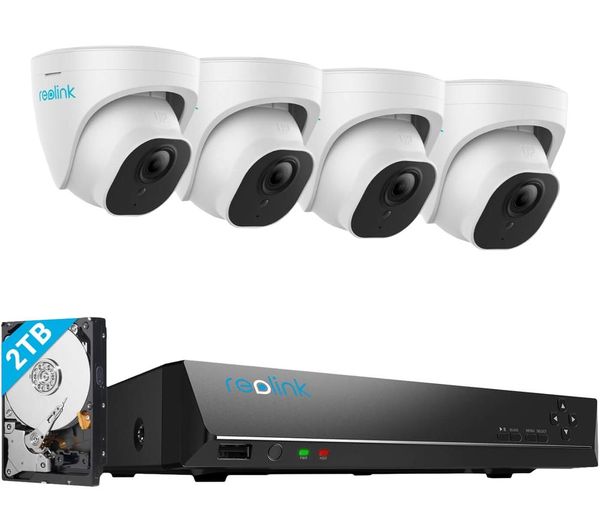 REOLINK Advantage Series 8-Channel 4K+ Ultra HD NVR Outdoor CCTV System - 2 TB HDD, 4 Dome Cameras