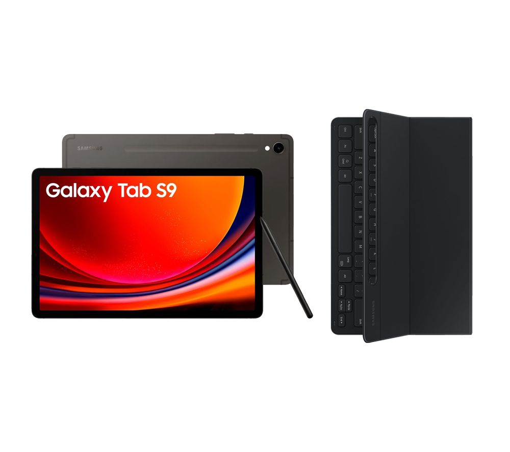 Galaxy Tab S9 11" Tablet (256 GB, Graphite) & Galaxy Tab S9 Slim Book Cover Keyboard Case Bundle
