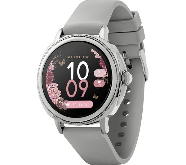 Image of REFLEX ACTIVE Series 25 Smart Watch - Silver & Grey, Silicone Strap