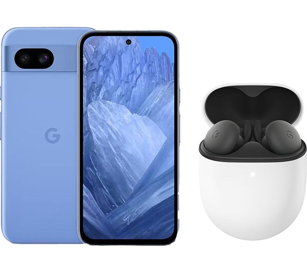 Pixel 8a (128 GB, Bay) & Pixel Buds A-Series Wireless Bluetooth Earphones (Charcoal) Bundle