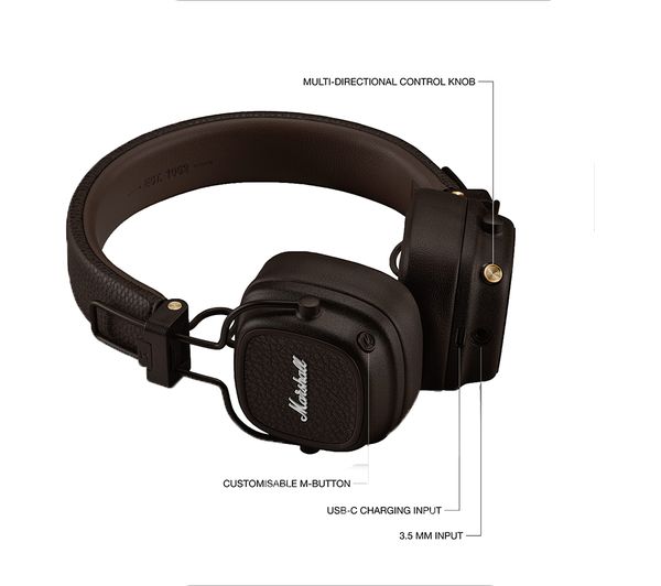 MARSHALL Major V Wireless Bluetooth Headphones - Brown - 357753