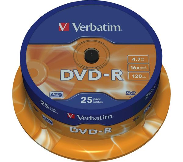 Verbatim Azo 16x Speed Dvd R Blank Dvds Pack Of 25