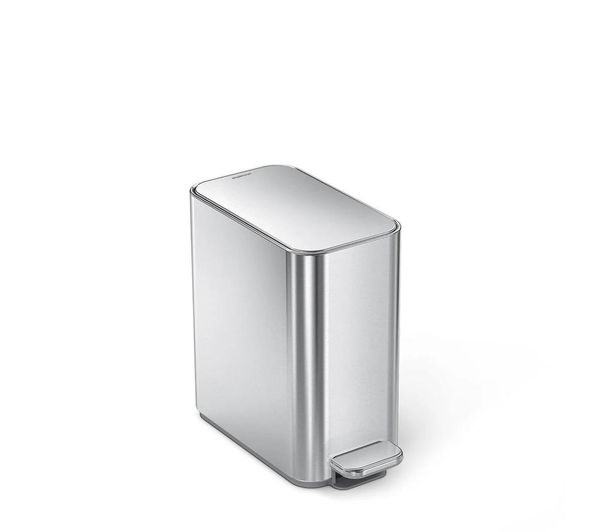 Simplehuman Cw2096 5 Litre Slim Rectangular Pedal Bin Silver