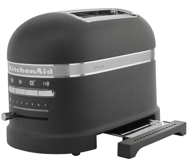 An image of KITCHENAID Artisan 5KMT2204BBK 2-Slice Toaster - Cast Iron Black