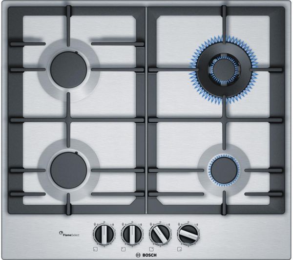 BOSCH Serie 6 PCH6A5B90 Gas Hob - Stainless Steel, Stainless Steel