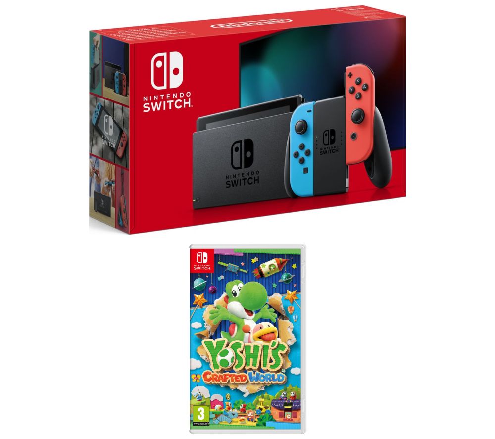 NINTENDO Switch Neon Red & Blue with Yoshi's Crafted World Bundle review