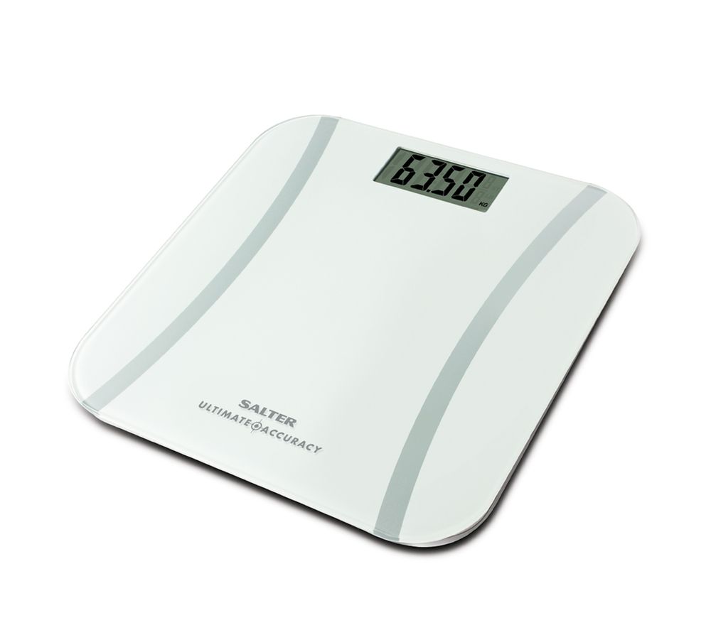 SALTER 9073 WH3R Ultimate Accuracy Bathroom Scales - White, White