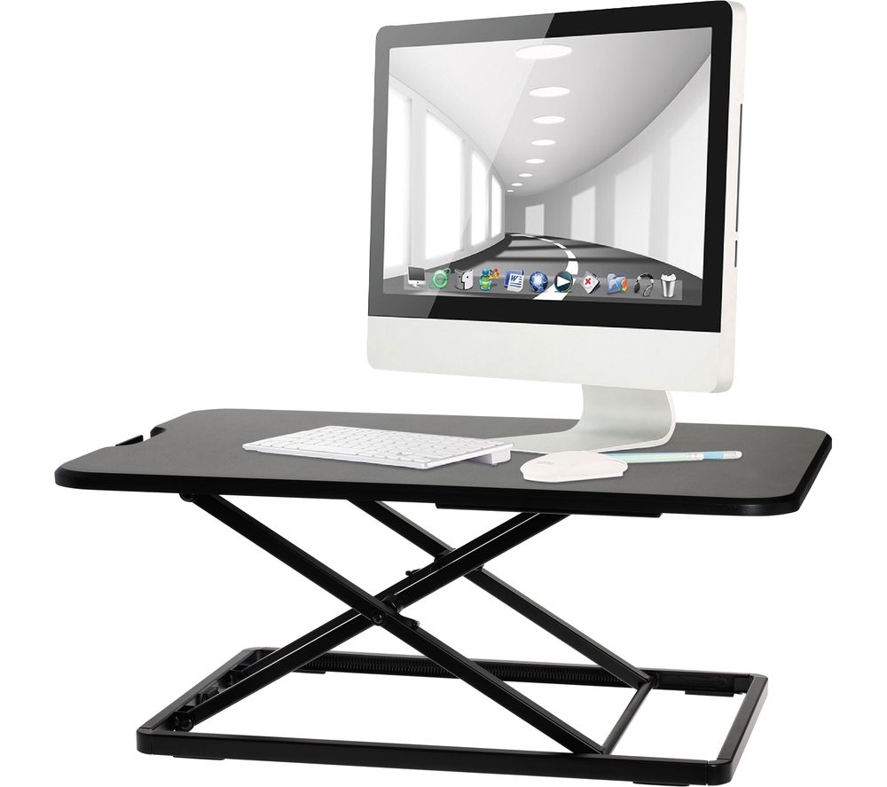 DESK05B Slim Profile Adjustable Stand Up Desk Workstation - Black