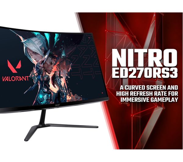 ACER Nitro ED270RS3bmiipx Full HD 27" Curved VA LCD Gaming Monitor - Black - UM.HE0EE.301 - Currys Business