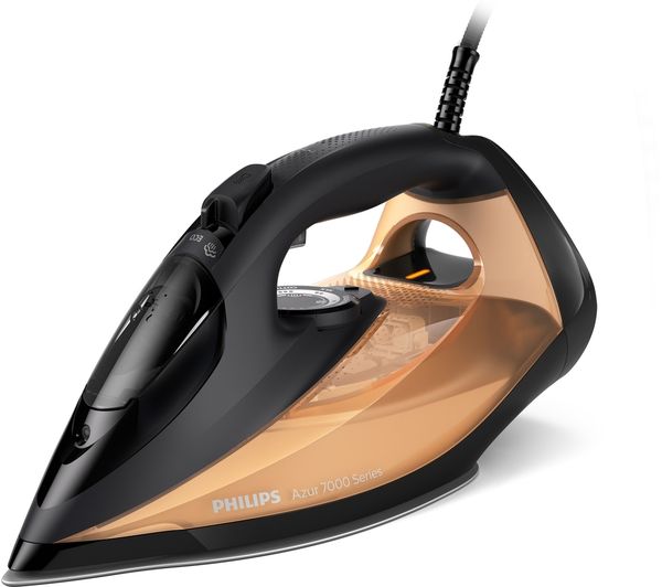 Image of PHILIPS Philips 7000 Series HV DST7040/80 Steam Iron - Black & Gold