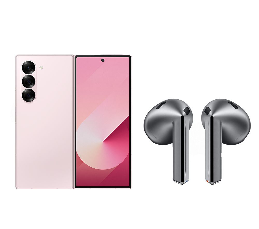 Galaxy Z Fold6 & Galaxy Buds3 Wireless Bluetooth Noise-Cancelling Earbuds Bundle - 512 GB, Pink