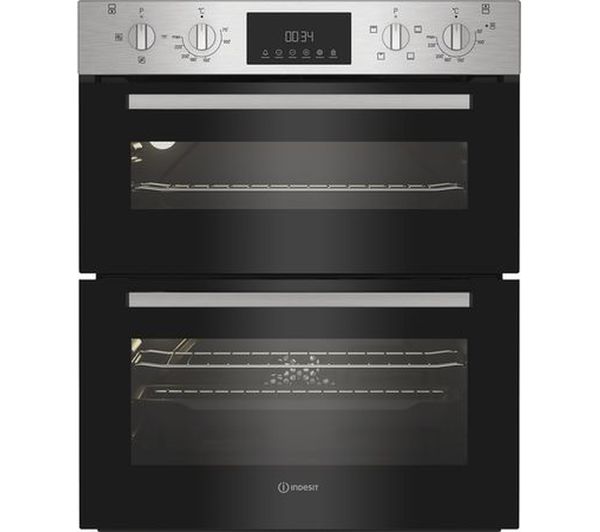 Indesit Dui 10d Ix Electric Built Under Double Oven Black