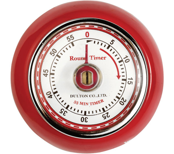 EDDINGTONS Retro Magnetic Kitchen Timer - Red, Red