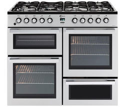 FLAVEL MLN10FRS Dual Fuel Range Cooker - Silver & Chrome