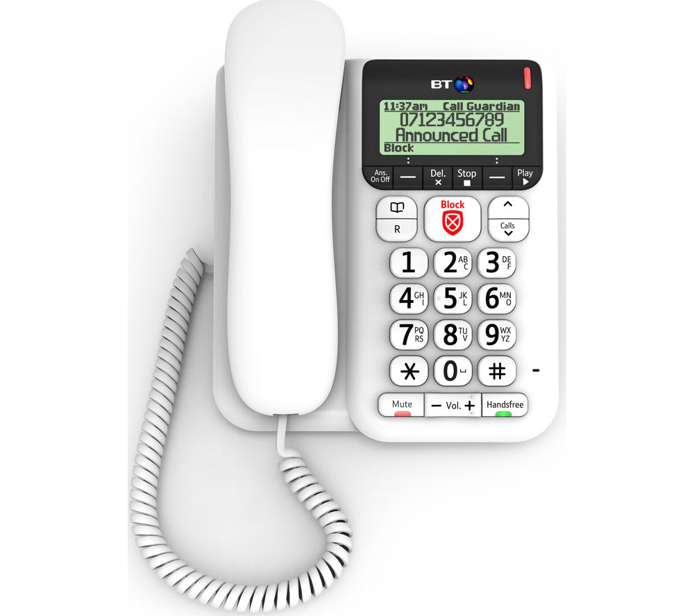 Décor 2600 Corded Phone with Answering Machine - White