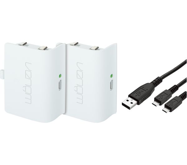 VENOM Xbox One Twin Rechargeable Battery Packs - White, White