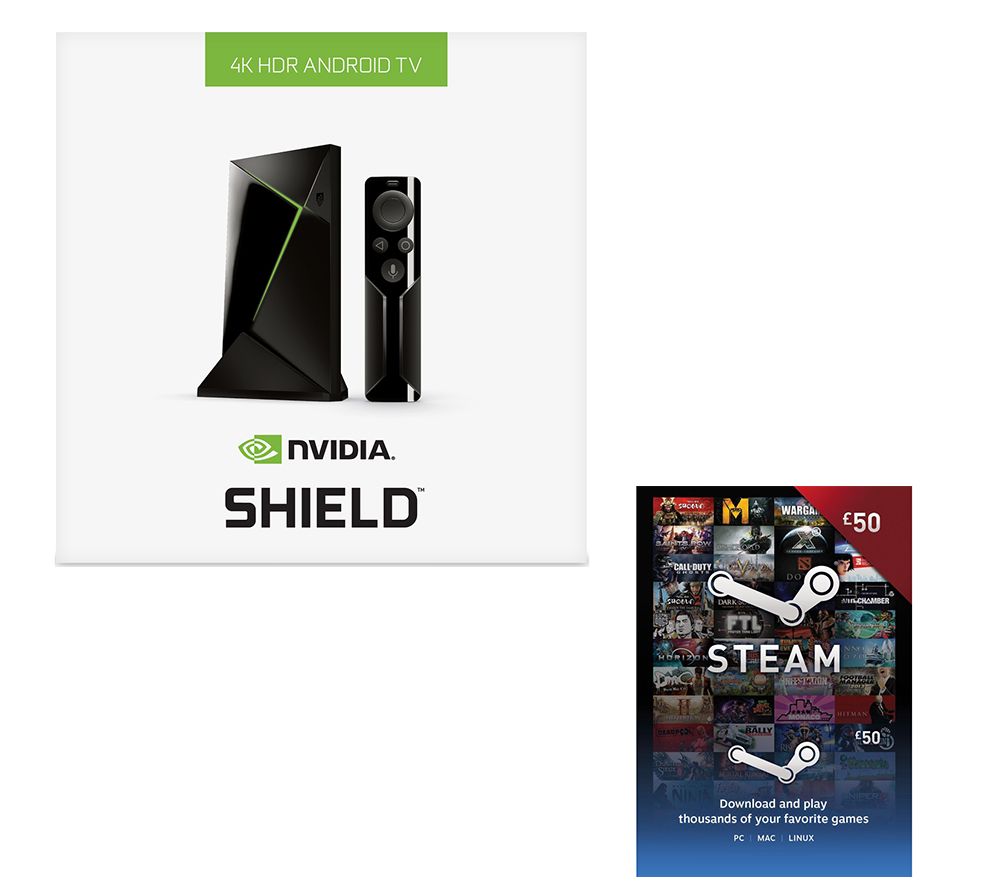 NVIDIA SHIELD 4K Media Streaming Device & ¬£20 Steam Wallet Card Bundle specs