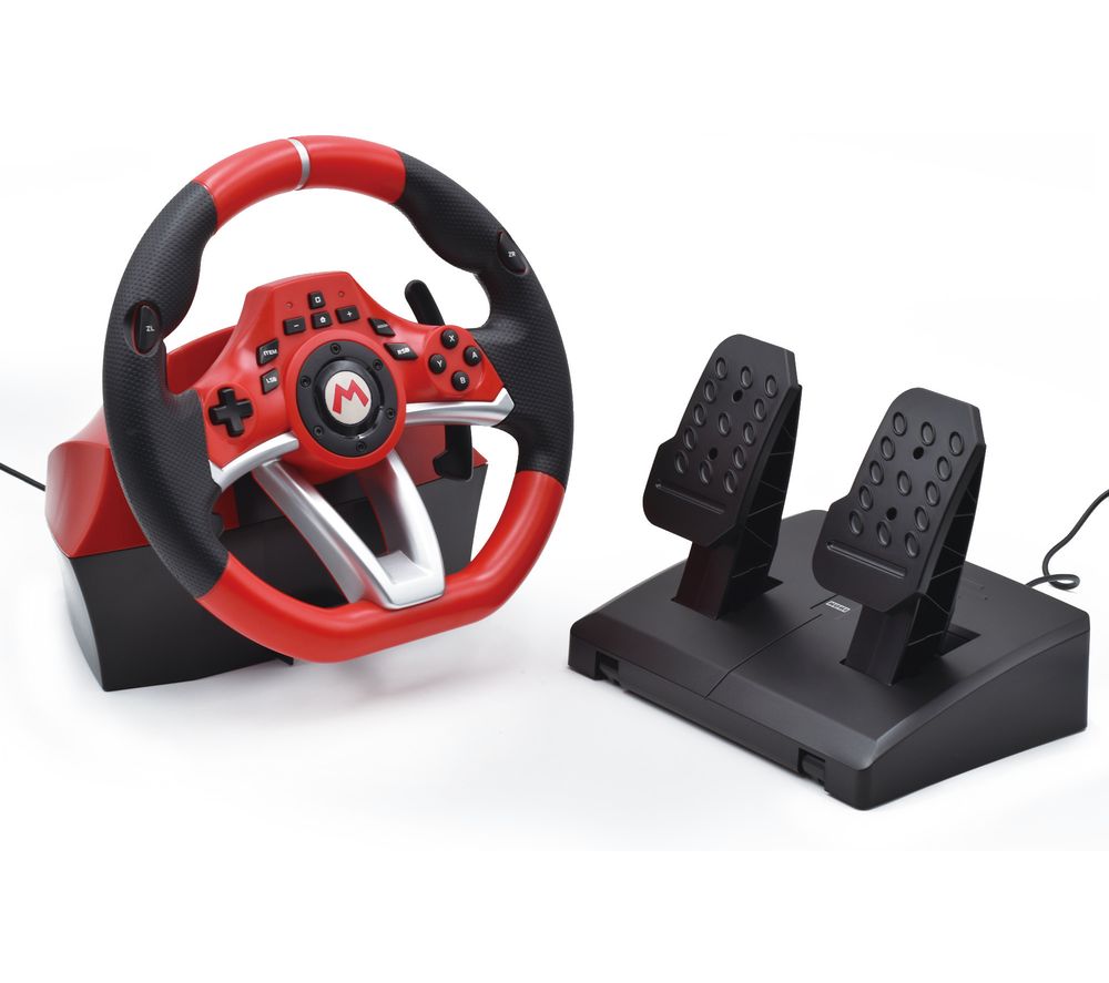Nintendo Switch Mario Kart Pro Deluxe Racing Wheel & Pedals - Black & Red
