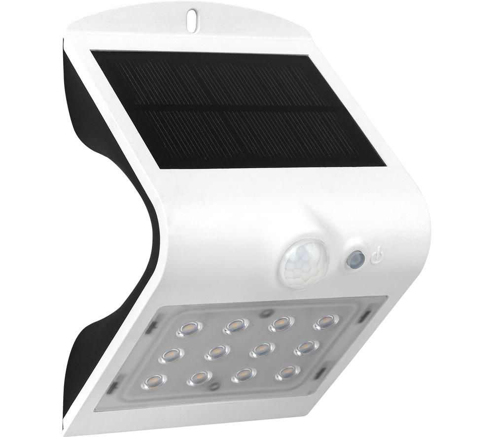 Solar Guardian Outdoor LED Wall Light - White & Black