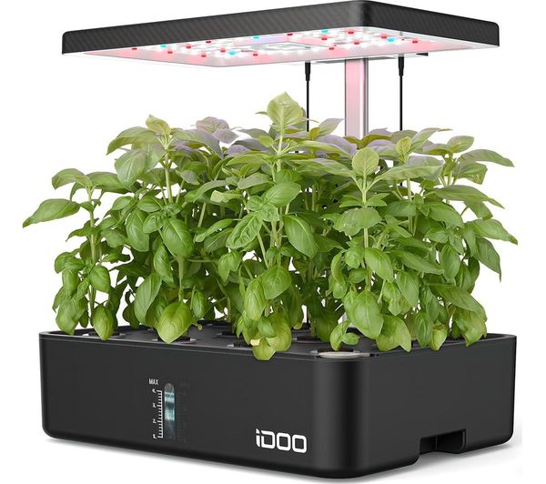 Idoo Home Hydroponics Herb Garden Growing Kit Black