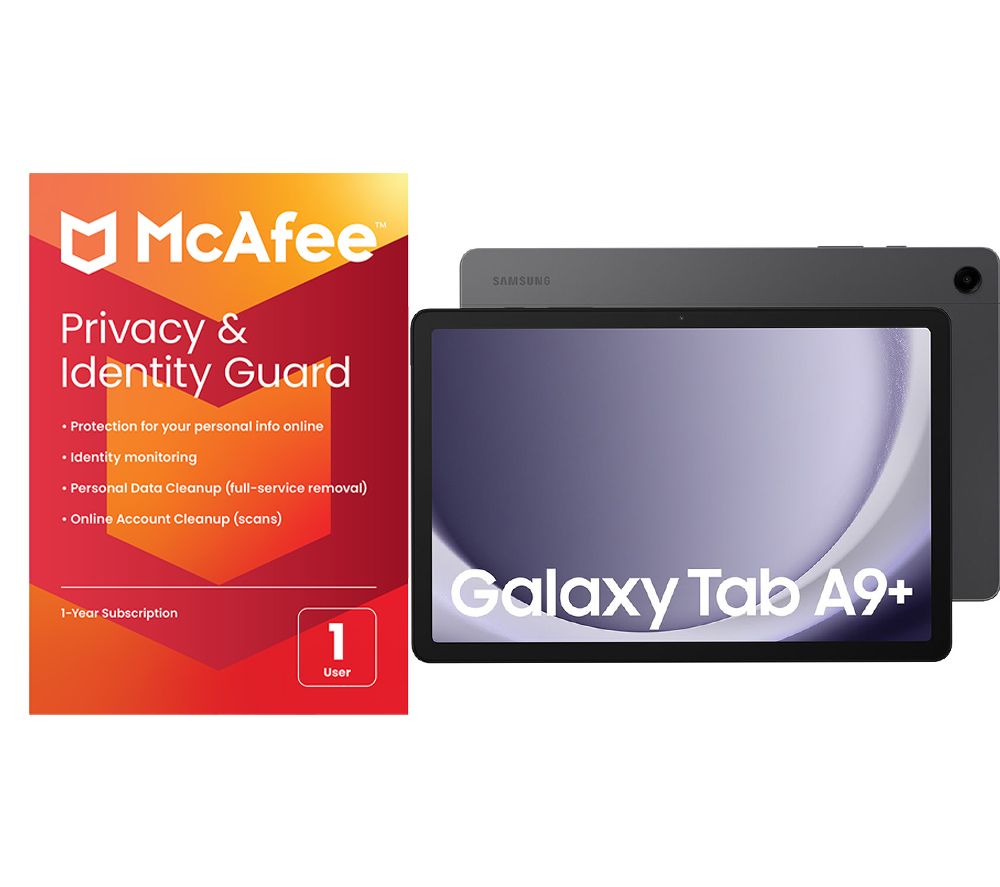 Galaxy Tab A9+ 11" Tablet & Privacy & Identity Guard (1 year for 1 user) Bundle - 128 GB, Graphite